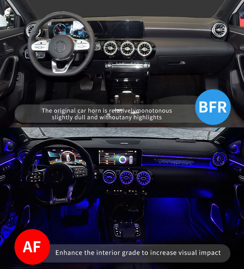 W177 Ambient Light Kit for Mercedes Benz A-class W177 CLA C118 Upgraded 64 Colors Interior Atmosphere Light Accessories