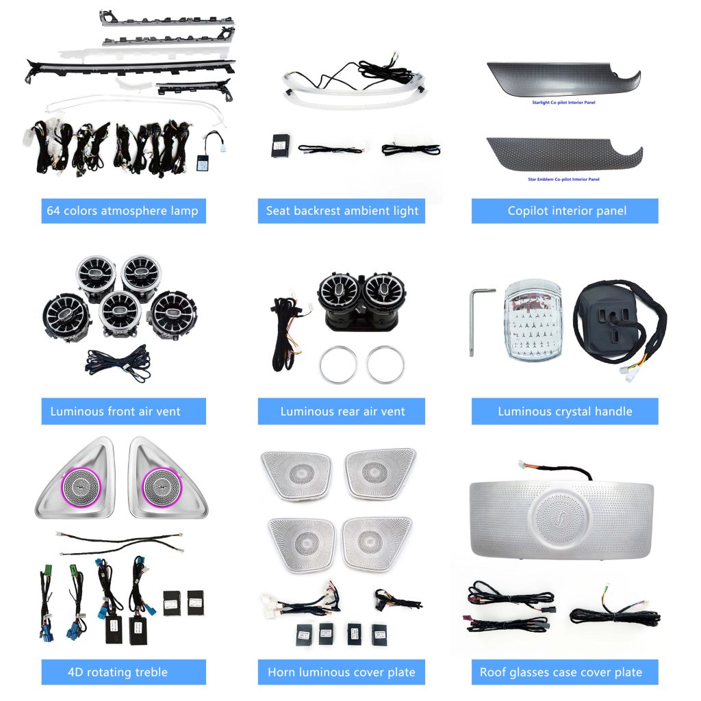 Full Set W247 64 Colors Car Ambient Light Kit Luminous Turbine Air Vent for Mercedes Benz B/GLA-class W247 H247