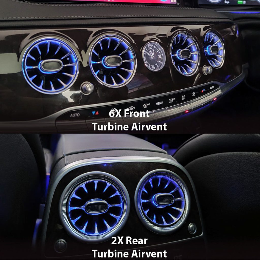 Suitable for Mercedes Benz S-Class W222 64 Colors LED Front&Rear Turbo Air Vents Ambient Light Plug&Play