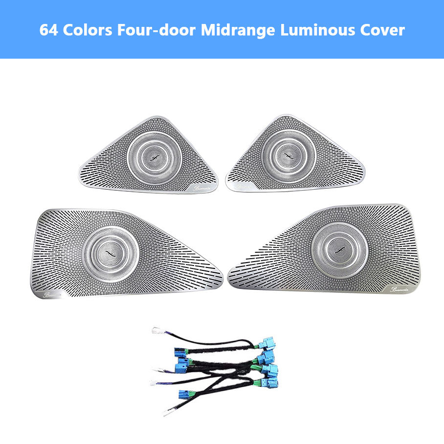 Hot Sale Four-Door Luminous Speaker Cover 64-Color LED Ambient Light Car Door Tweeter Trim Cover for Mercedes Benz S-Class New