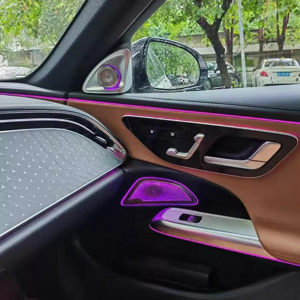 64-Color Ambient Light Kit, 4D Tweeters and Speaker Covers for Mercedes-Benz E-Class V214 Long-Wheelbase Saloon 2024-2026