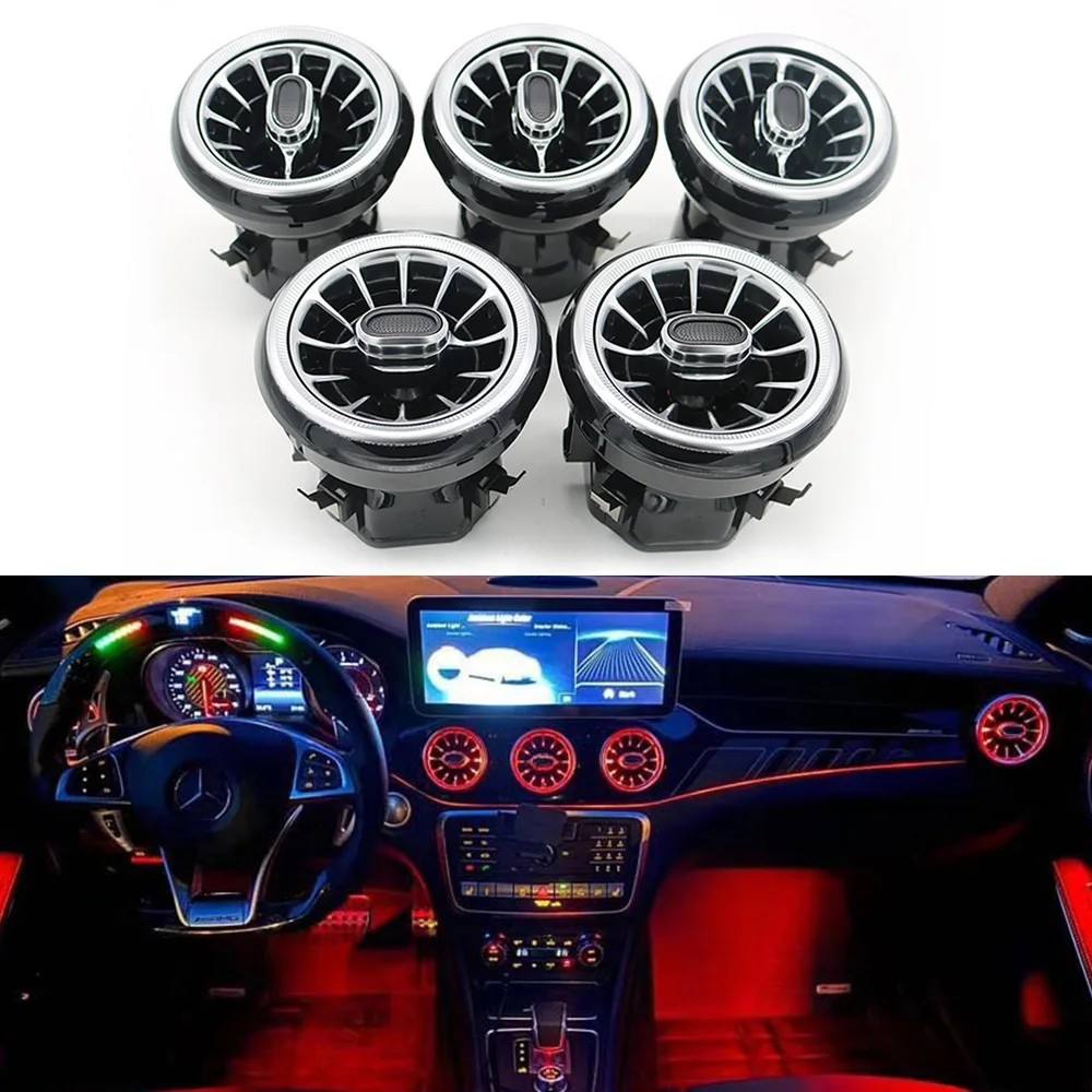 Luminous Front Turbine Air Vent Outlet 12 Colors Ambient Light for Mercedes Benz B-class W246 GLA-class W156