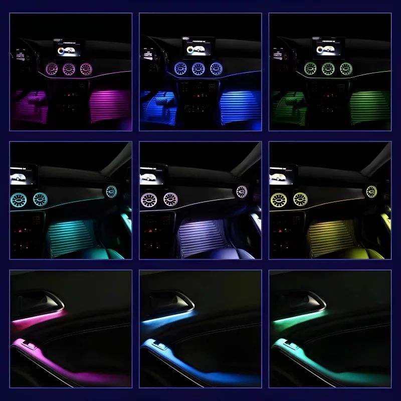 Wholesale 12 Colors Interior Ambient Lighting for Mercedes Benz A/B-class W176 W246 CLA W117 GLA W156 Door Lights Foot Lights
