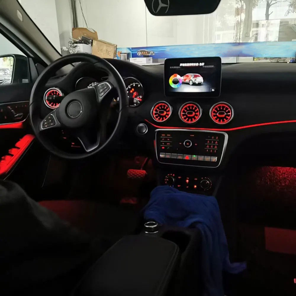 Wholesale 12 Colors Interior Ambient Lighting for Mercedes Benz A/B-class W176 W246 CLA W117 GLA W156 Door Lights Foot Lights