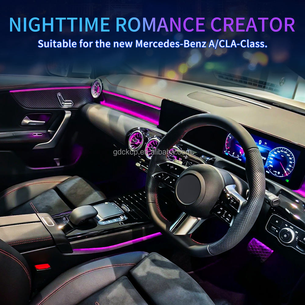 Auto Interior Basic Ambient Lighting for Mercedes benz A-Class W177 CLA C118 Right-hand Drive Multicolor Atmosphere Lamp