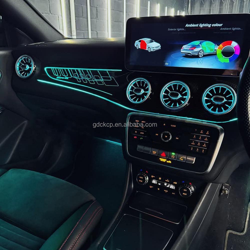 Luxury Passenger Interior Panel Ambient Light for Mercedes-Benz CLA W117 GLA X156 2013-19 Dashboard Co-pilot Carbon Fiber Panel