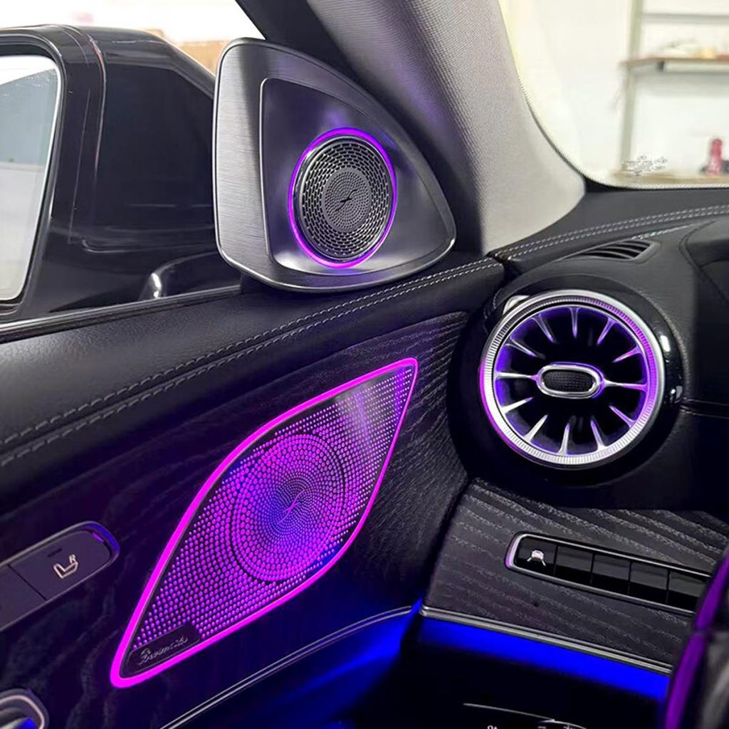 CLS W257 Car Doors Speaker Cover 64colors Ambient Light For Mercedes Benz CLS-Class 2018-2023 LED Speaker Cover Plate