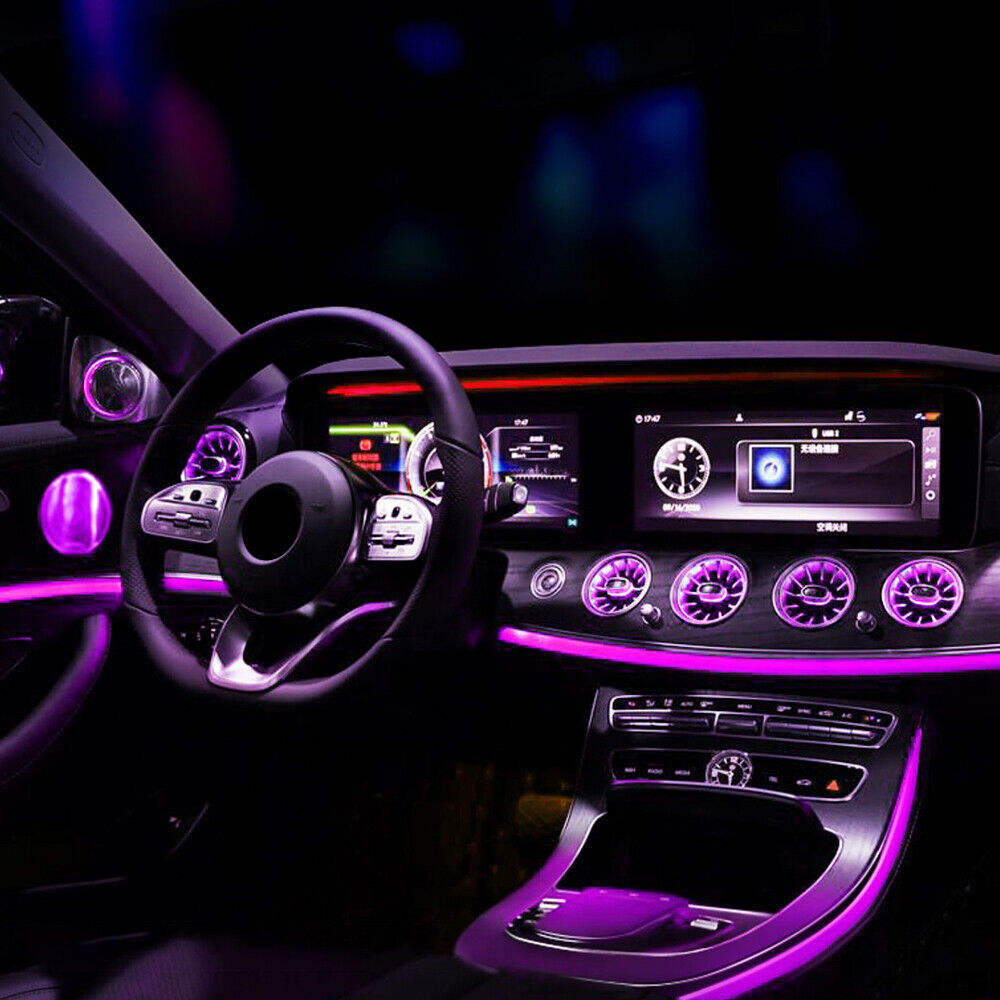 CKCP Mercedes-Benz S-Class W222 Silver+Black LED Ambient Light & Turbo Charger Air Vent Plug-and-Play 304 Stainless Steel+ABS
