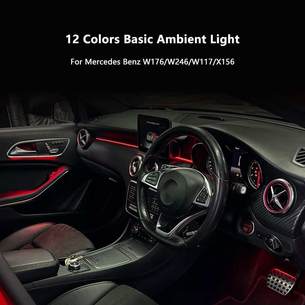 12 Colors W176 Ambient Light Kit LED Air Outlet for Mercedes Benz A-class 2013-2018 W117 Upgrade Car Interior Light Plug & Play