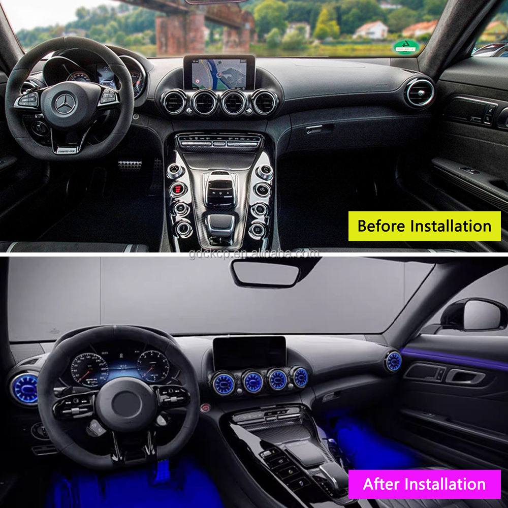 C190 64 Colors Ambient Light Front Air Vent Turbine for Mercedes-Benz AMG GT GTS GTR 2015-2018 LED Atmosphere Lamp