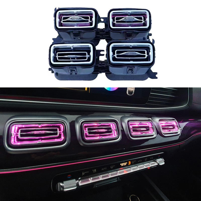 64 Colors Front Air Vent Ambient Lighting — 4 Pieces for Mercedes-Benz GLS X167 SUV 2020-2026