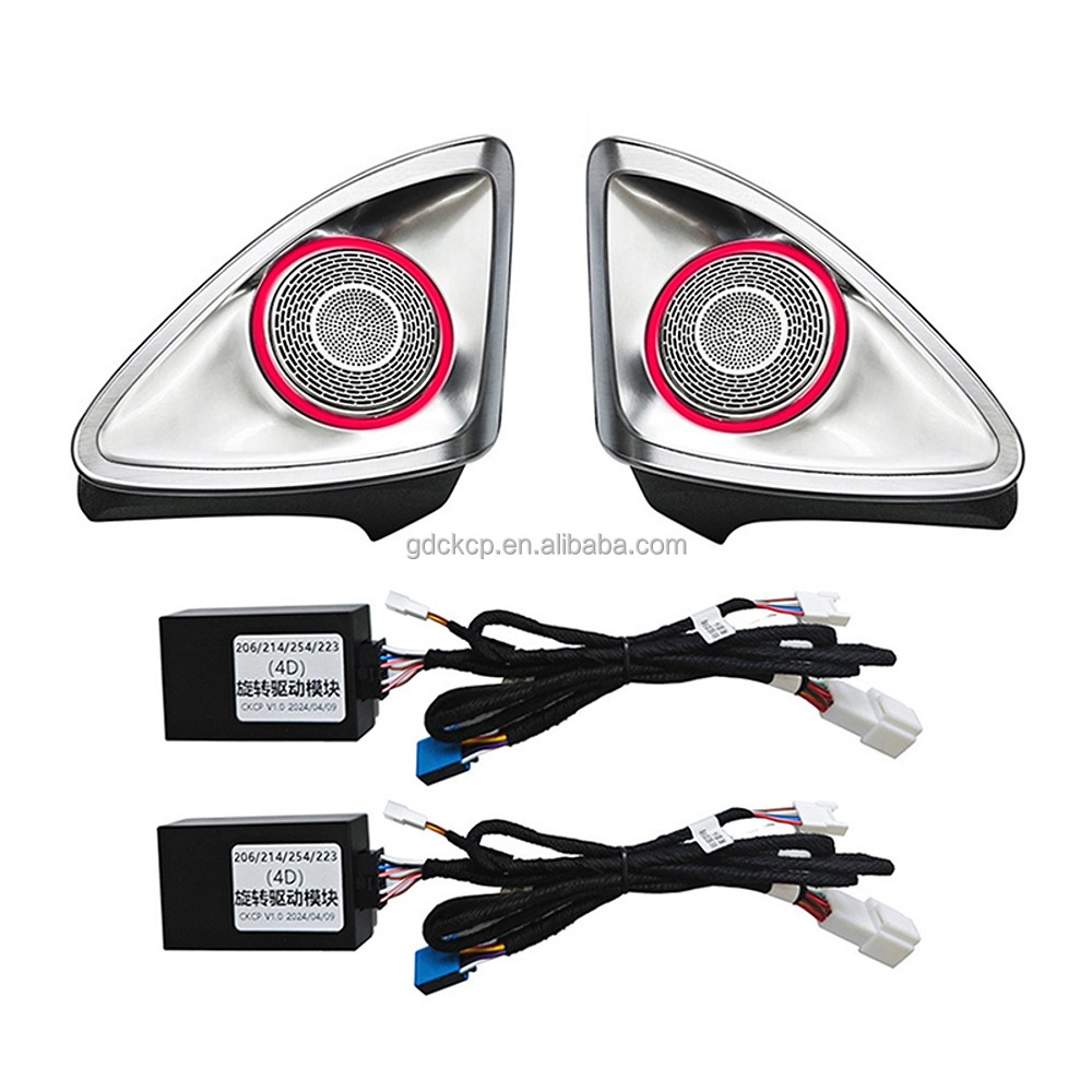 High Quality W206 4D Rotating Tweeter Ambient Lighting for Mercedes Benz C-class 2022-2025 A-pillar Rotary Speaker LED Horn