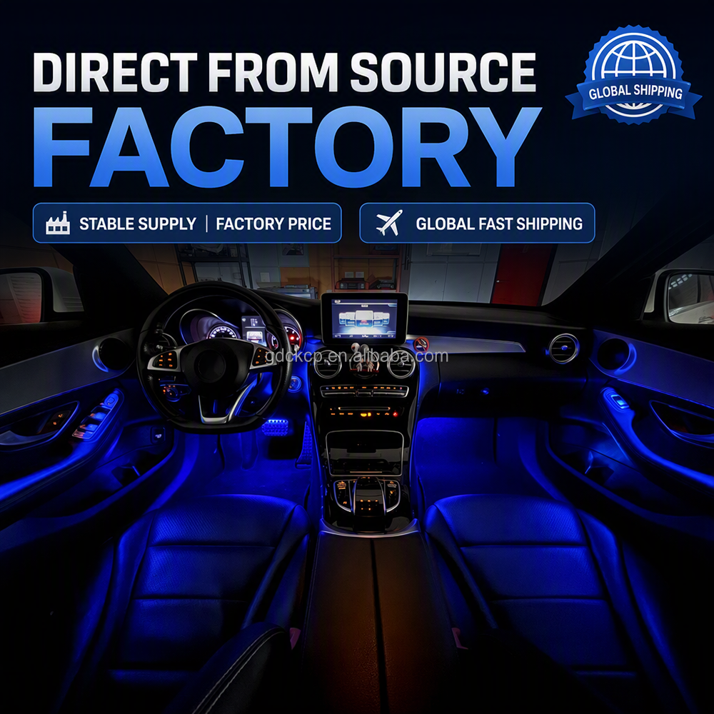 64 Color W205 Original Ambient Lighting for Mercedes Benz C-class 2015-2021 Upgrade Atmosphere Lamp OEM Protocol Plug and Play